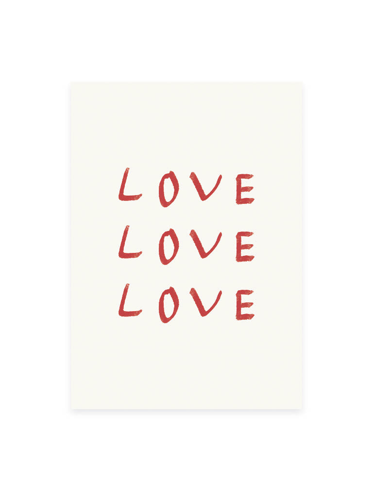 Postcard 'love love love' (risography)