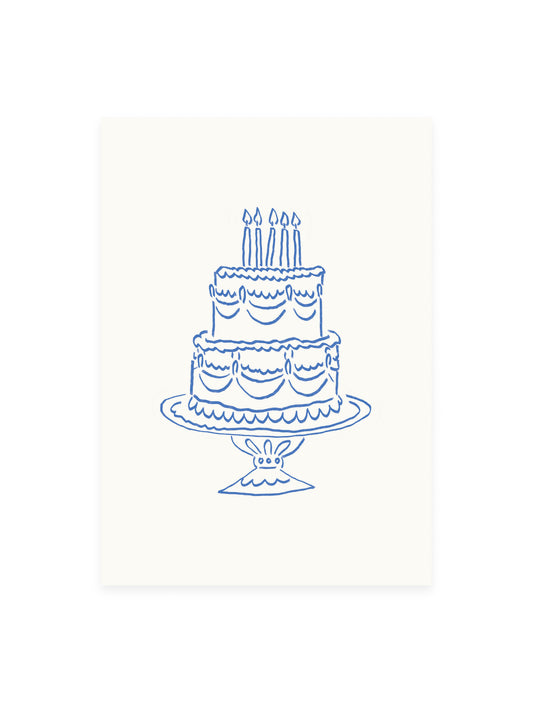 Postcard Cake Blue (Risography)