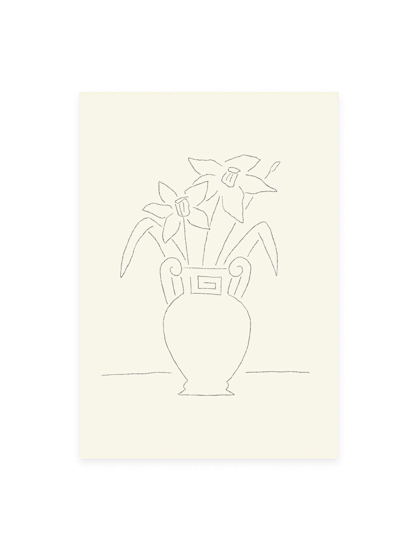 Postcard daffodils in vase (risography)